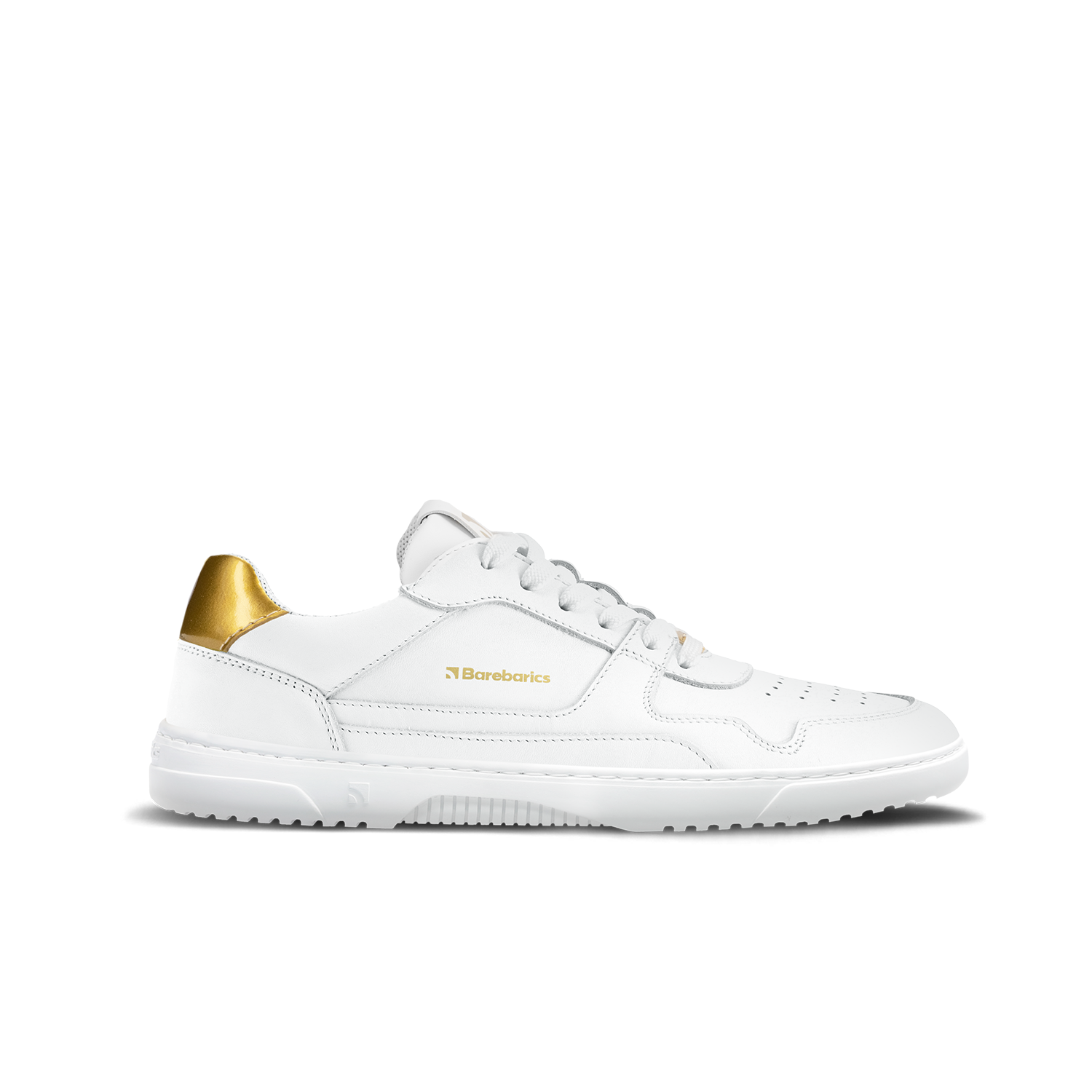 Barefoot tenisky Barebarics Zing - White & Gold - Leather