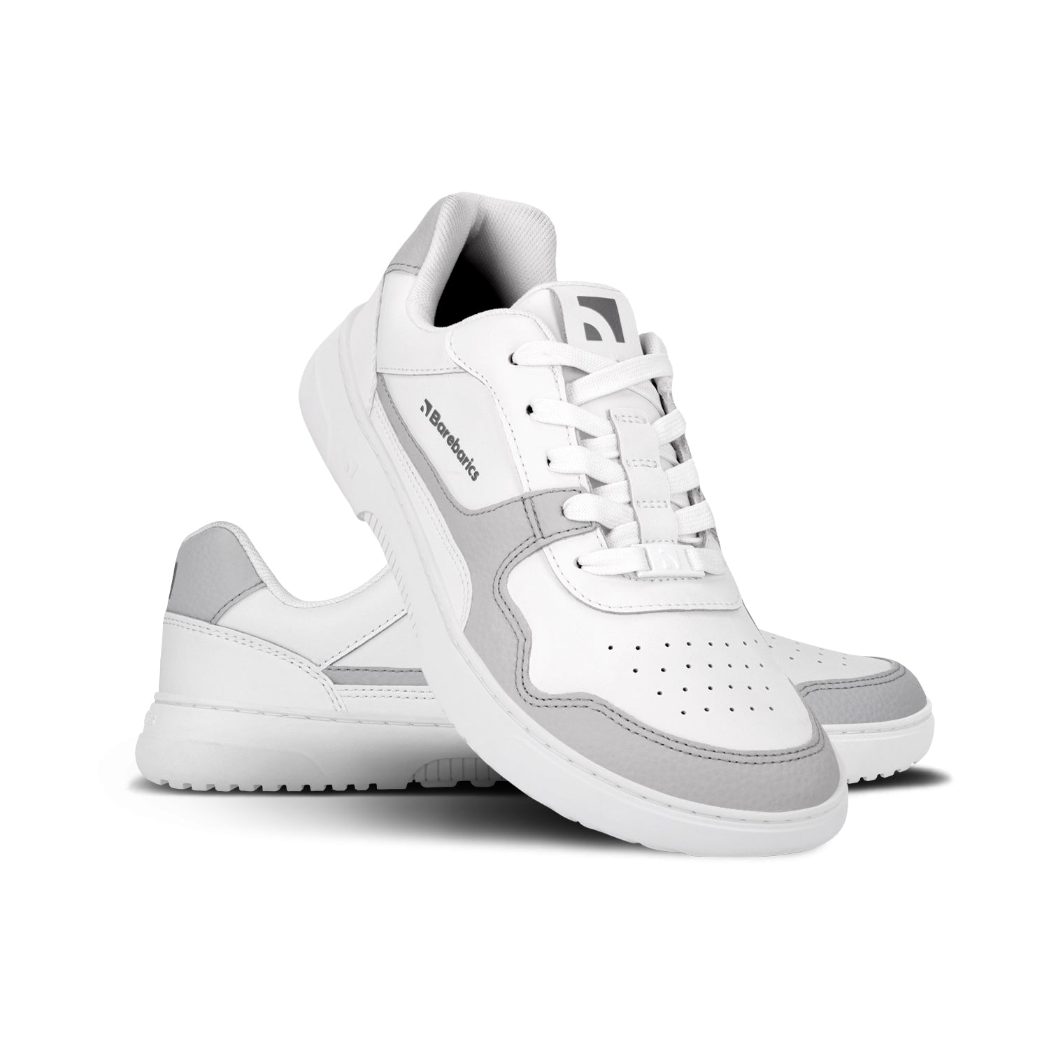 Barefoot tenisky Barebarics Zing - White & Light Grey - Leather