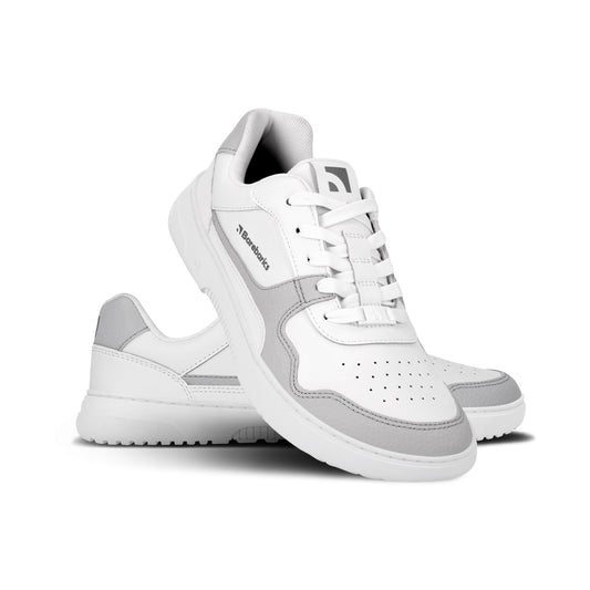 Barefoot tenisky Barebarics Zing - White & Light Grey - Leather