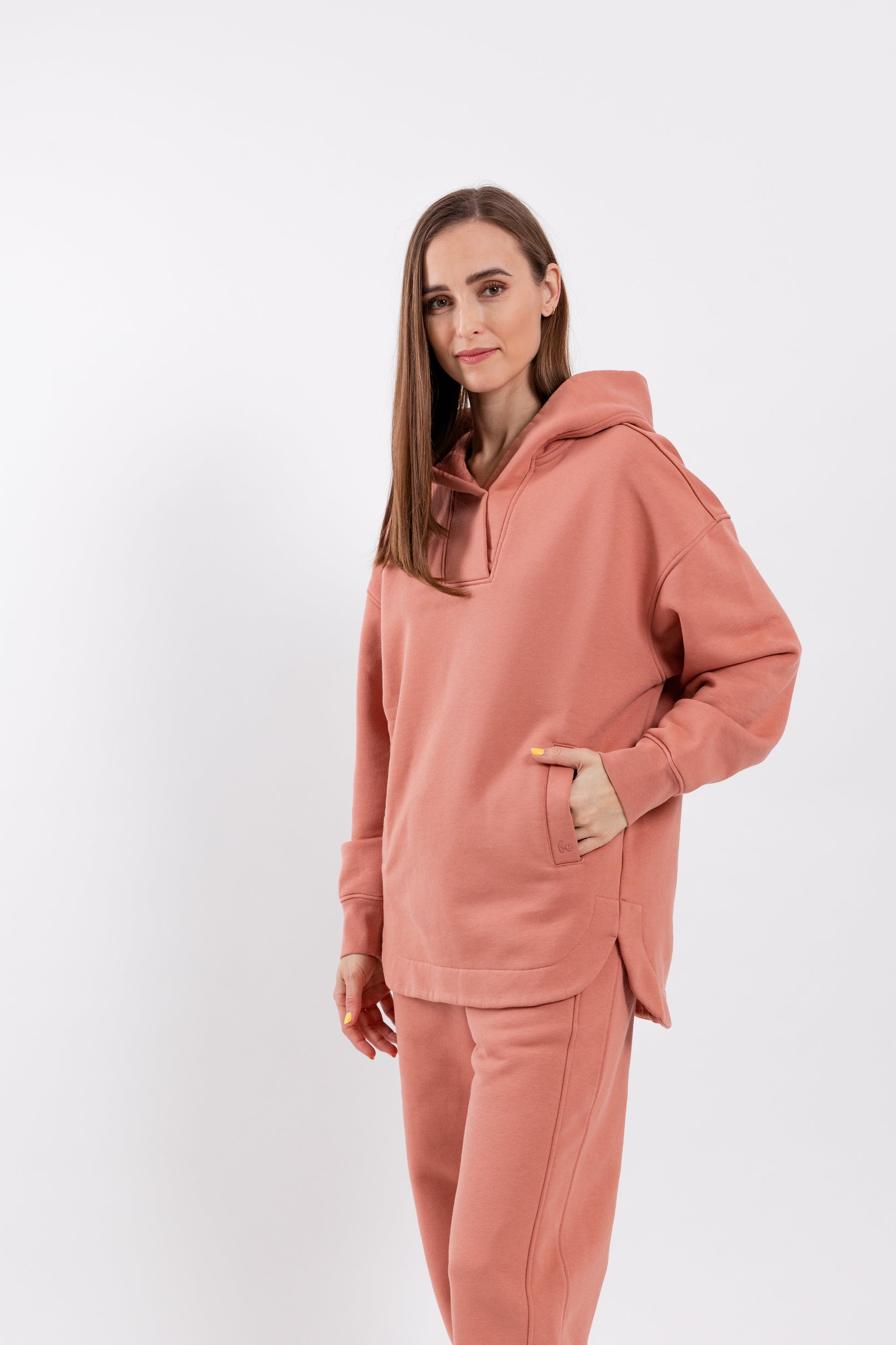 Dámska mikina s kapucňou Be Lenka Essentials - Salmon Pink