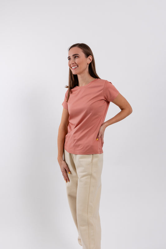 Dámske tričko s okrúhlym výstrihom Be Lenka Essentials - Salmon Pink