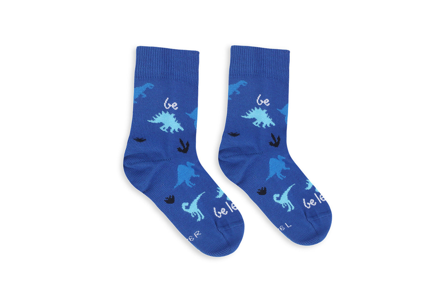 Detské barefoot ponožky Be Lenka Kids - Crew - Dino - Royal Blue