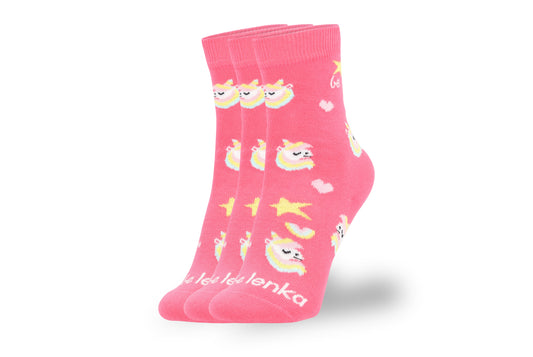 Detské barefoot ponožky Be Lenka Kids - Crew - Unicorn - BubleGum Pink - 3 pack