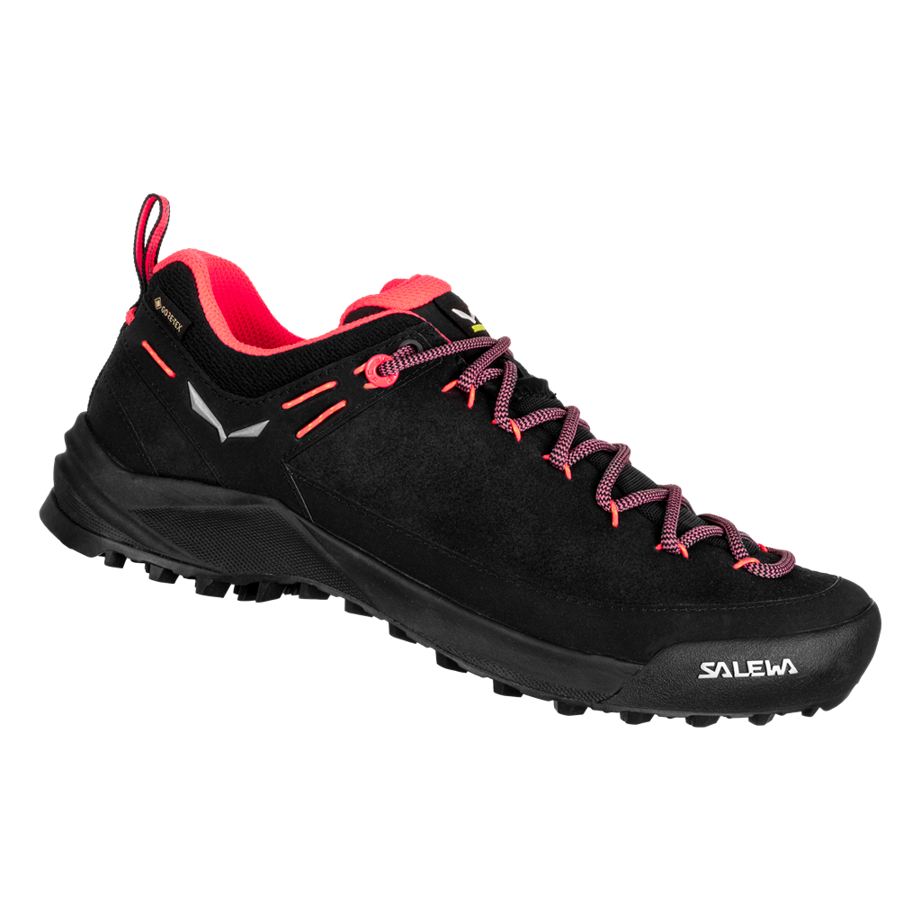 Salewa Dámske topánky Wildfire leather GTX Black/Fluo Coral, EU 40 ½