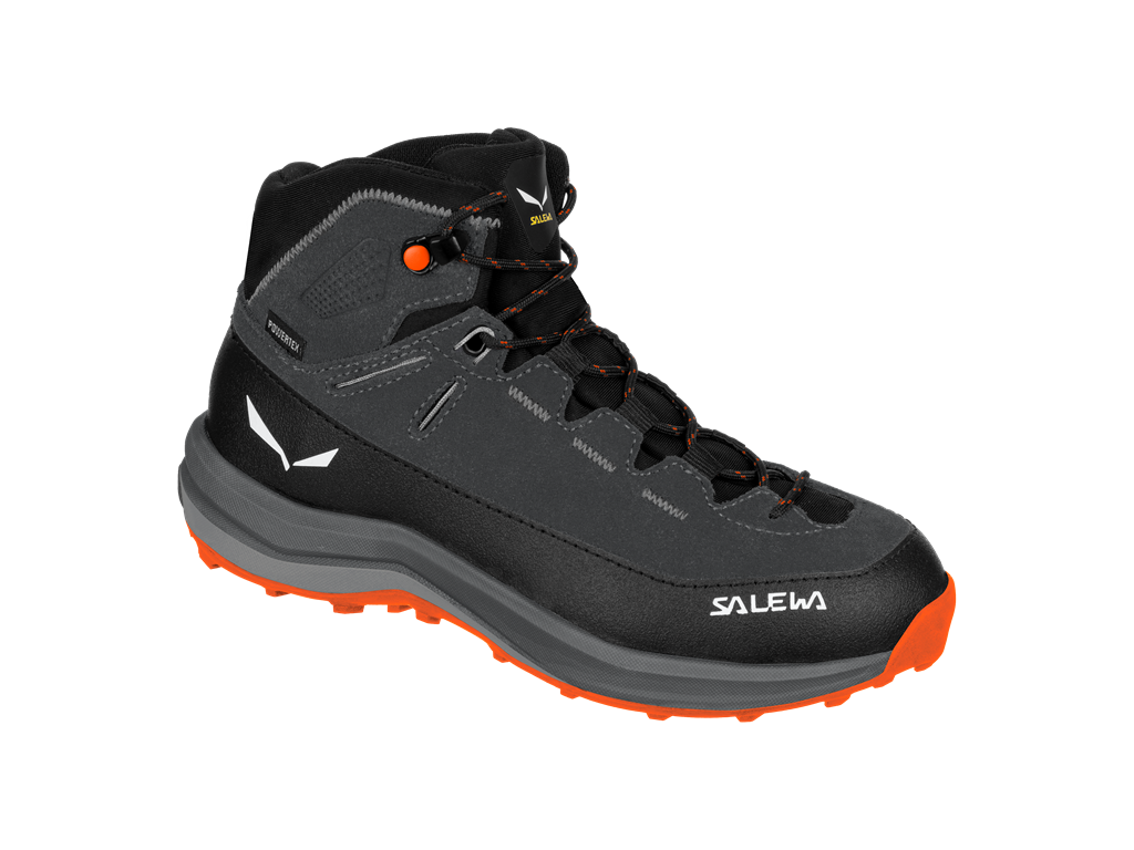 Salewa Detské trekové topánky JR MTN TRAINER 2 MID PTX Onyx/Alloy, EU 31