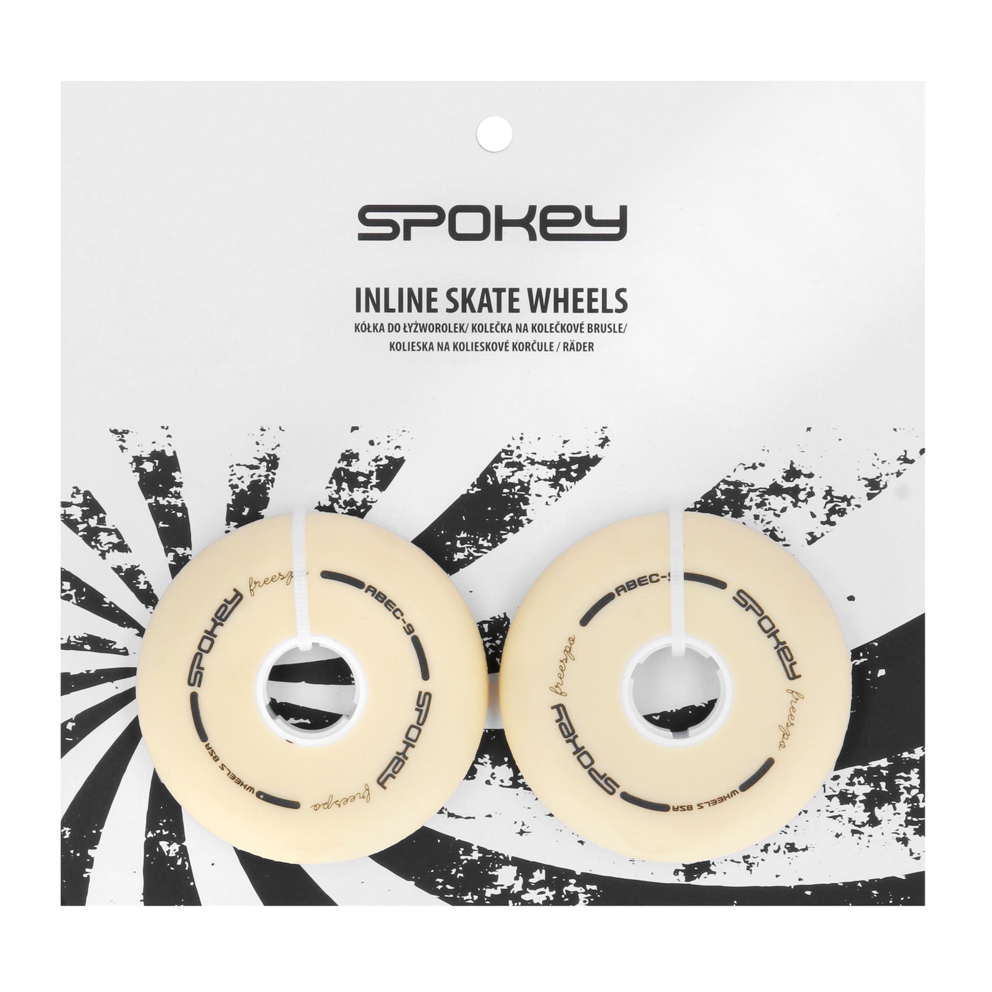 PU 80 mm Náhradné kolieska ku korčuliam FREESPO WHITE SET, 4 ks-2
