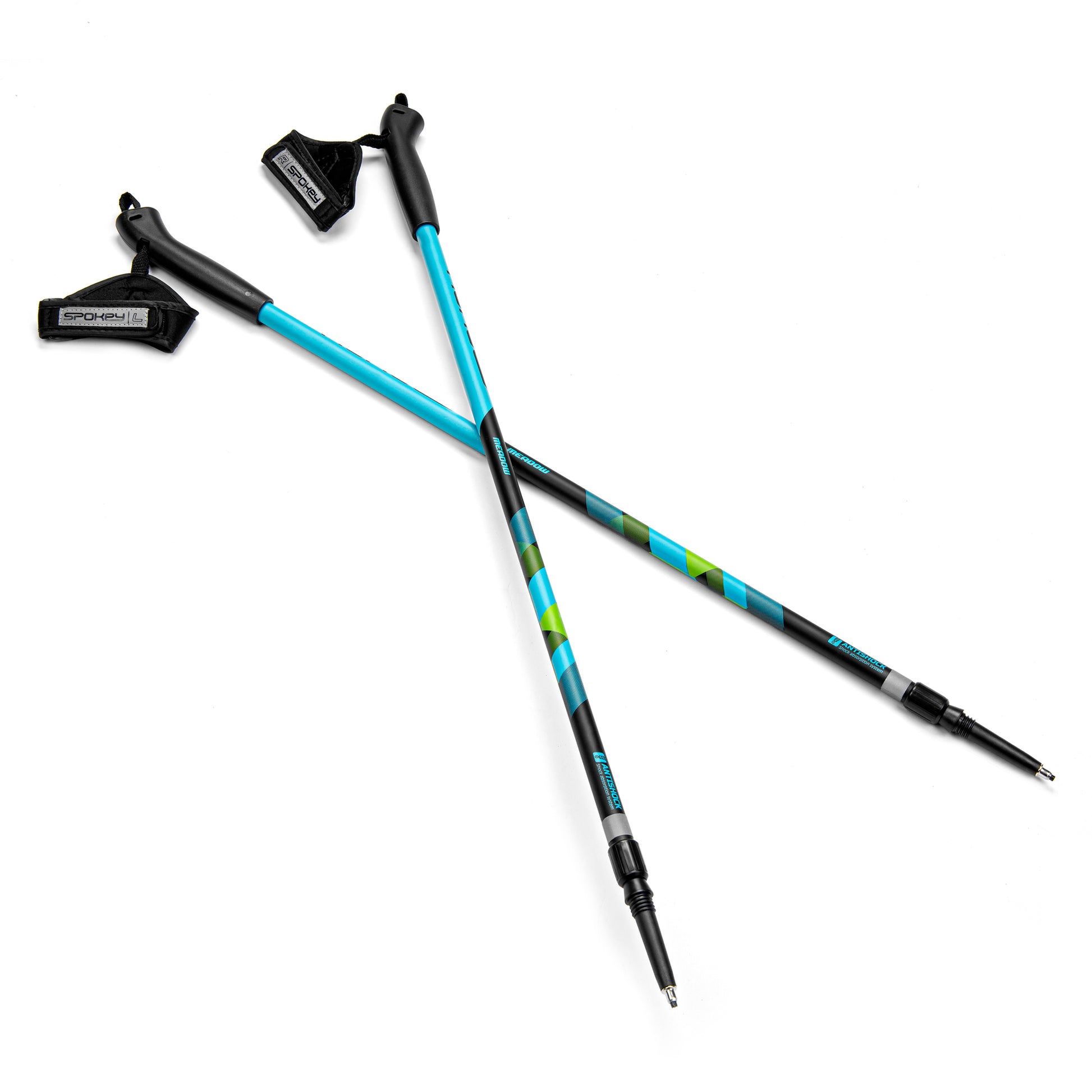 MEADOW Palice Nordic Walking, 2-dielne, systém Antishock, modro-čierné-1