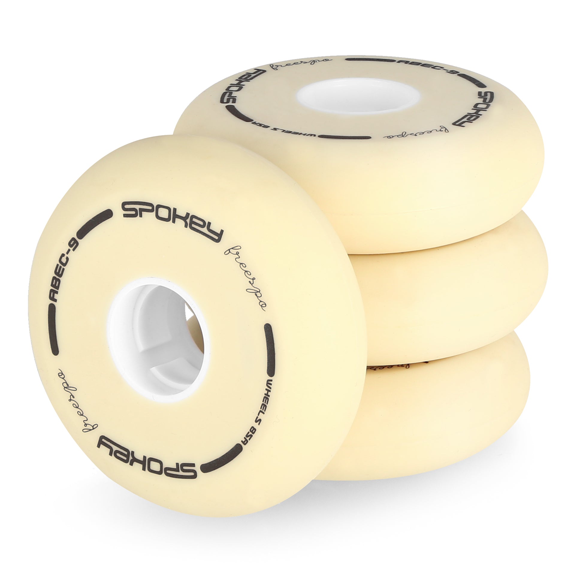 PU 80 mm Náhradné kolieska ku korčuliam FREESPO WHITE SET, 4 ks-1