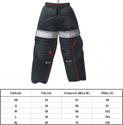 MPS brankárske florbalové nohavice Orange XS-1
