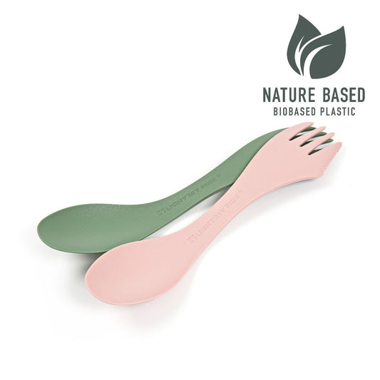 Light my fire Cestovný príbor Spork medium BIO 2-pack sandygreen/dustypink