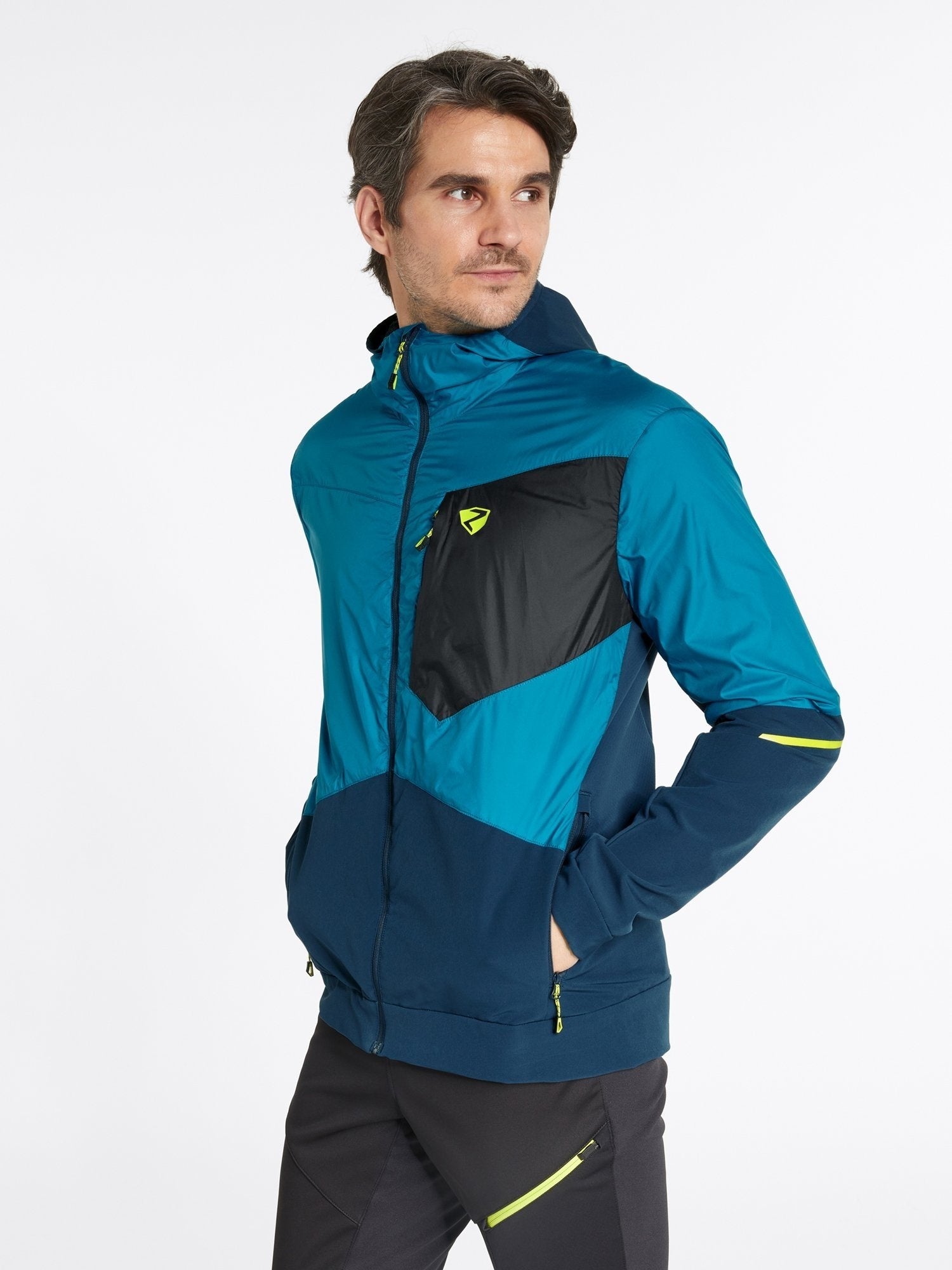 Ziener Pánska softshell bunda NIKOLO teal crystal, 48-3