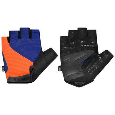 EXPERT Pánske cyklistické rukavice, modro-oranžové, veľ. XL
