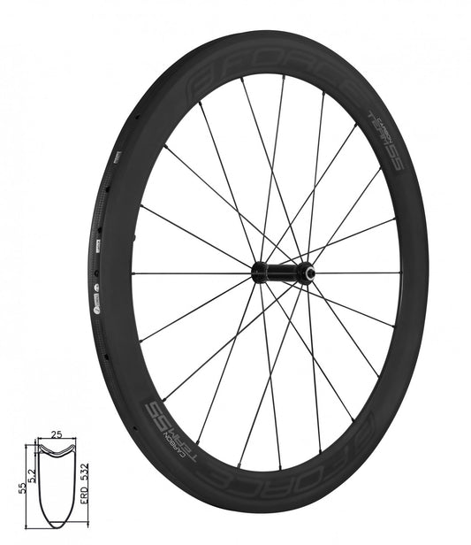 FORCE koleso predné cestné TEAM SP KARBON 55, galuskové