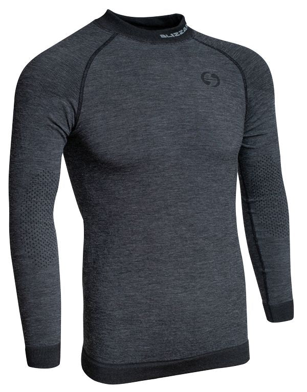 funkčné tričko BLIZZARD Pánske s dlhým rukávom, merino vlna, antracitová farba