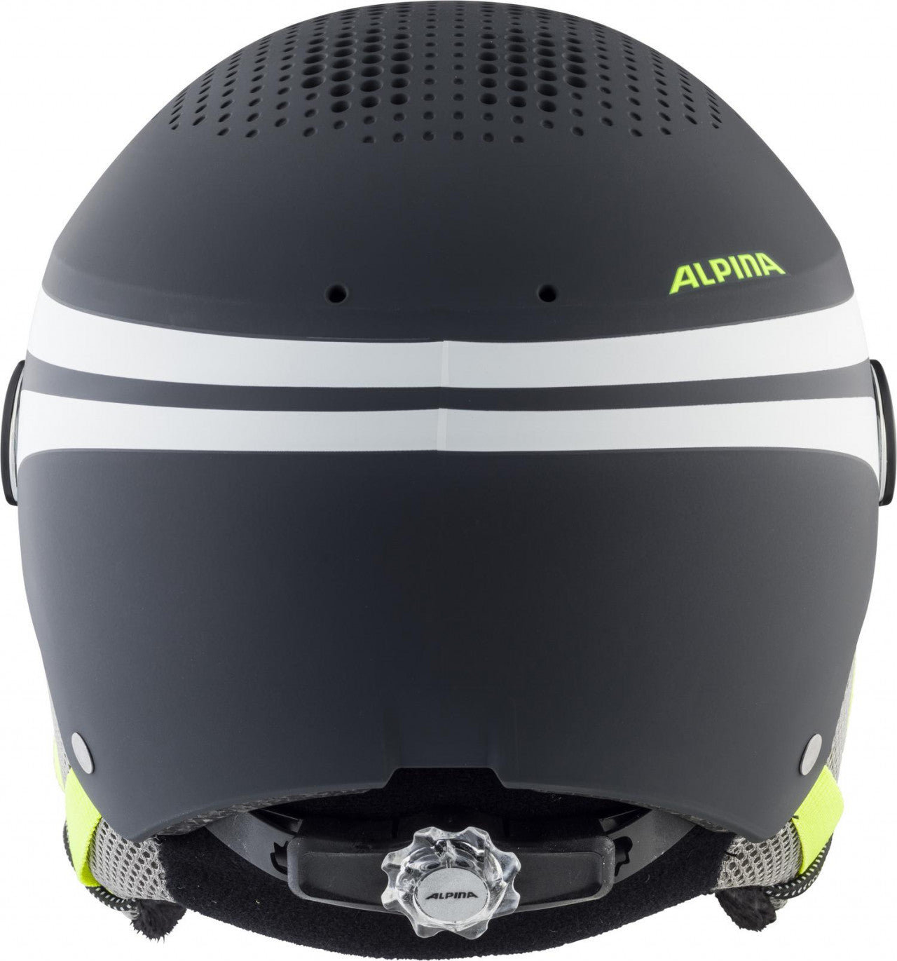 ALPINA Juniorská lyžiarska prilba ZUPO VISOR charcoal-neon mat