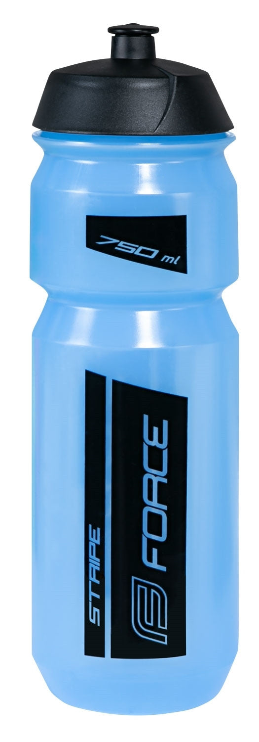 FORCE fľaša STRIPE 0,75 l, transparentná modro-čierna