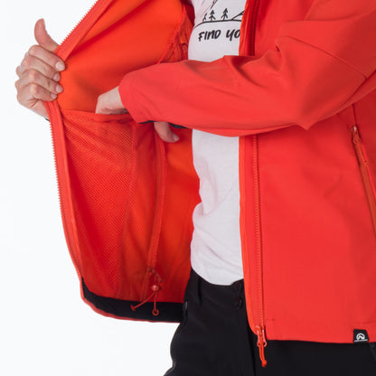 BU-6102OR dámska outdoorová horská softshellová bunda s kapucňou 3L JANESSA
