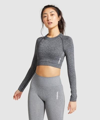 Gymshark Dámske tričko Adapt Marl Seamless Ls Crop Top