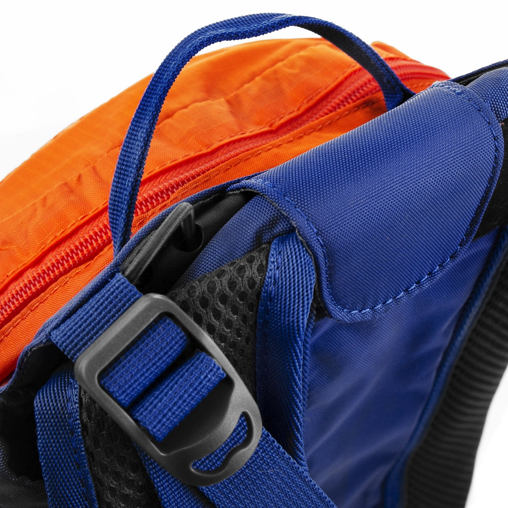 DEW Športový, cyklistický a bežecký batoh, oranžovo-modrý, 15 l